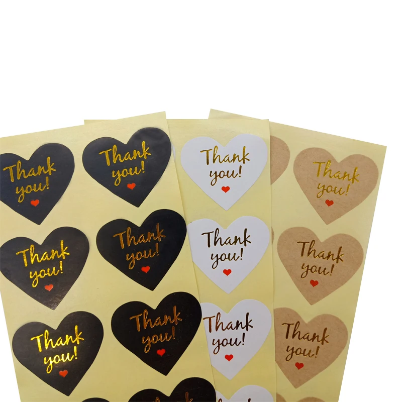 

100Pcs/pack new Stamping Thank You For Gift Label Sticker Scrapbooking DIY Paper Baking Sationary