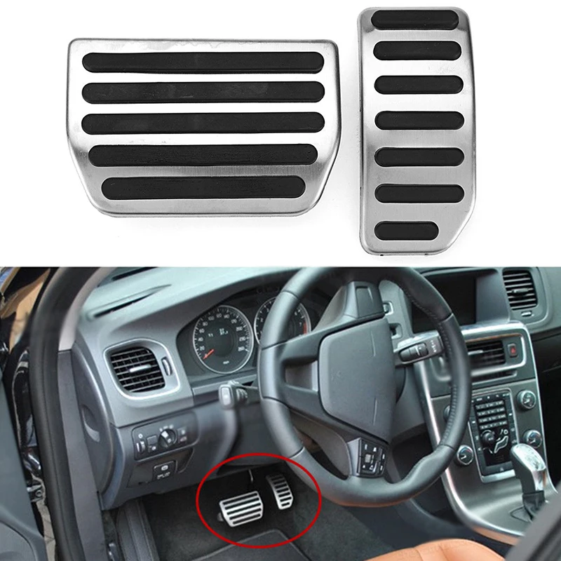 

Car Stainless Steel Gas Brake Pedal LHD/RHD Pedals Cover For Volvo S60 V60 XC60 S80 Pedal Covers Kit Replacement Repair Set