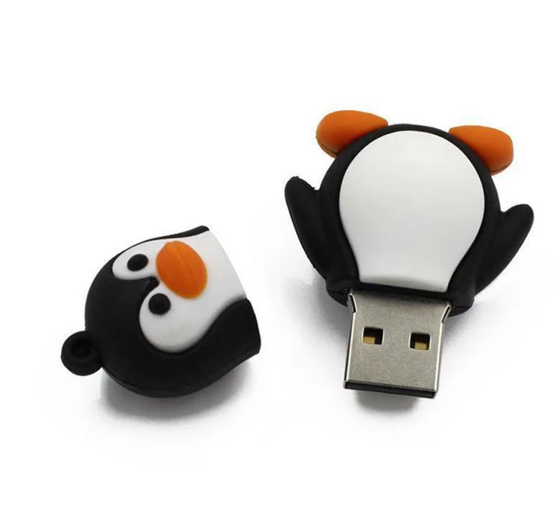 Флеш-накопитель с милыми животными, 128 ГБ, USB флэш-накопитель 256 ГБ, 128 ГБ, 64 ГБ, 32 ГБ, 16 ГБ, флеш-накопитель, 128 ГБ, Забавный Пингвин, флешка