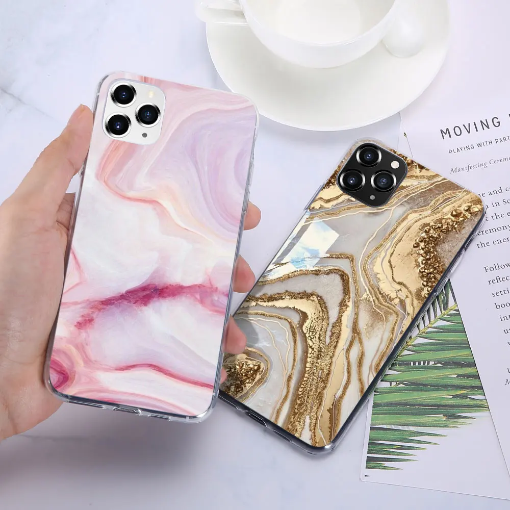 

Marble Cover on For Case iPhone 11 7 XR 11 pro max 8 Case Soft TPU Back Cover For iPhone 6 6S Plus X XS Max Case Cover