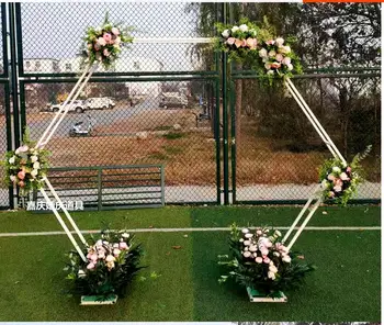 

New wedding props iron background hexagonal arch wedding flowers