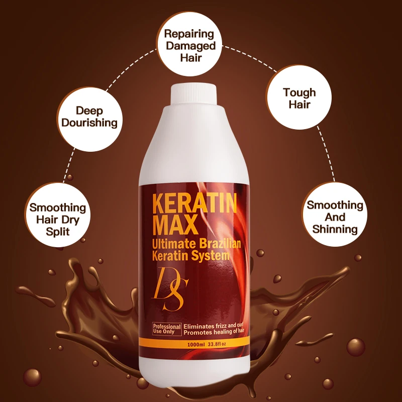 DS Max Keratin Chocolate Smell 1000ML 8% Formalin Brazilian Professional Treatment Repair Damaged Hair & Straightening Hair hair treatment hair straightening treatment