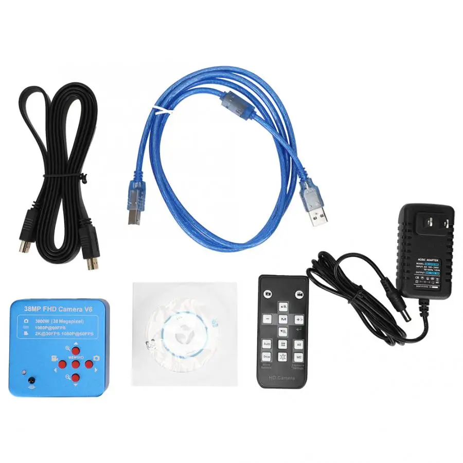 38MP 1080P HDMI USB промышленный микроскоп цифровая камера US Plug 110-240V HDMI USB TF карты интерфейсы