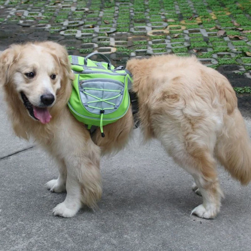 HHO-украшения для домашних животных, водонепроницаемый регулируемый полиэфирный рюкзак для домашних животных, седельная сумка для собак, подходит для больших собак, пеших прогулок