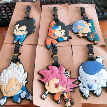 

Dragon Ball luggage tap Vegeta Son Goku Super Saiyan Character action Figure Rubber Luggage Boarding Pass Bag Tags Funny Gift