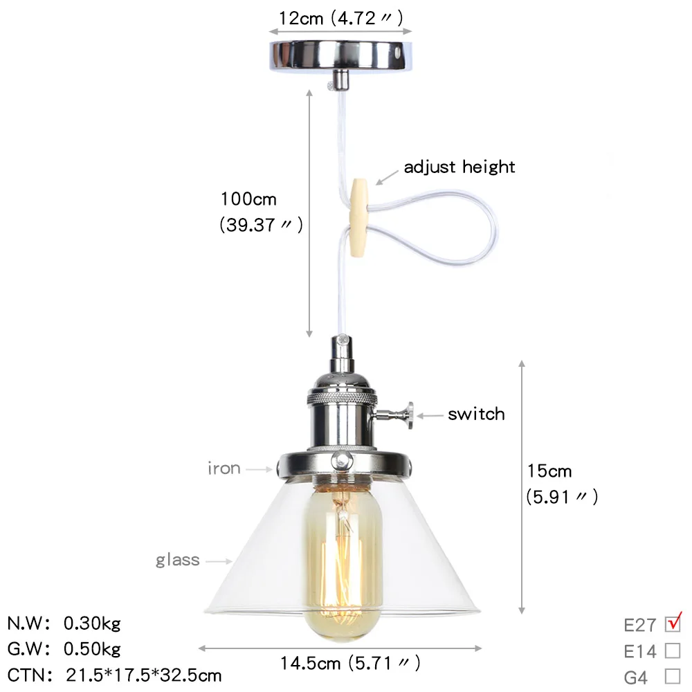 DA121铬色+透明罩 尺寸图英文版