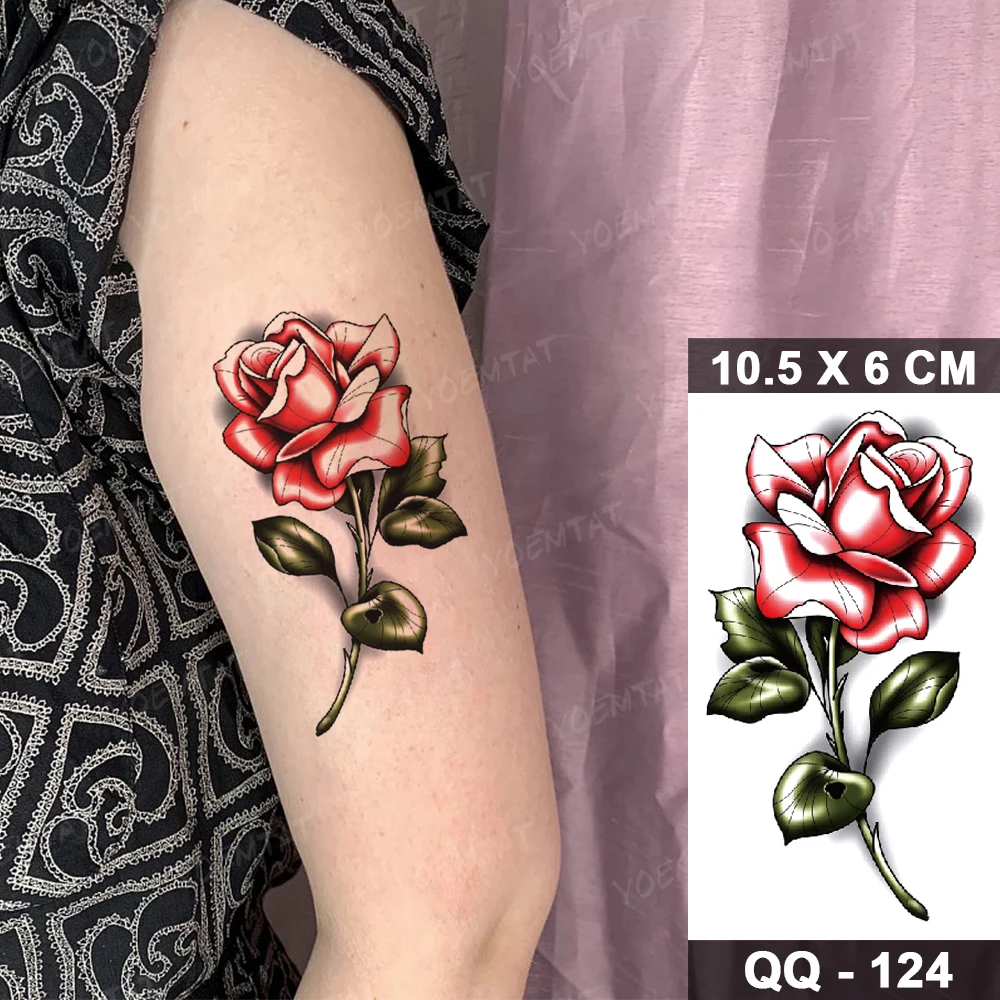 3d Rose Transfer Wasserdichte Temporare Tattoo Aufkleber Pfingstrose Sonnenblumen Schlange Schmetterling Skorpion Tattoos Body Art Manner Frauen Tatto Temporare Tattoos Aliexpress