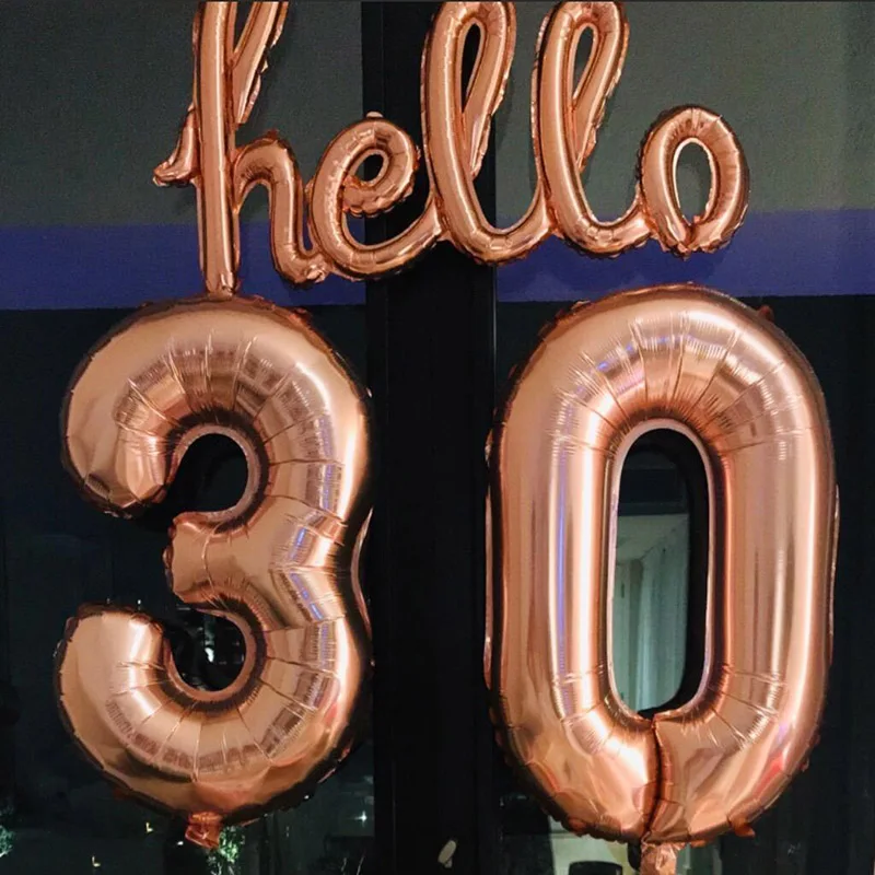 Rose Gold Hello 30 Balloons Baby Shower 10/13/15/21/25th 30th Birthday Party Decor 21 30 Number Inflatable Air Globos Rose Gold Hello 30 Balloons Baby Shower 10/13/15/21/25th 30th Birthday Party Decor 21 30 Number Inflatable Air Globos