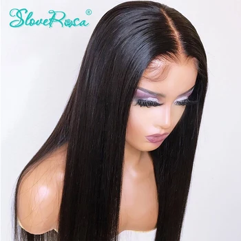 

Glueless 130% 150% 180% Density Long Straight 13x4 Lace Front Human Hair Wigs Can By Dyed Peruvian Remy Hair Full End Slove Rosa