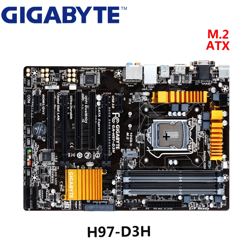 Б/у GIGABYTE Оригинал GA-H97-D3H M.2 материнская плата 1150 хорошее состояние полностью