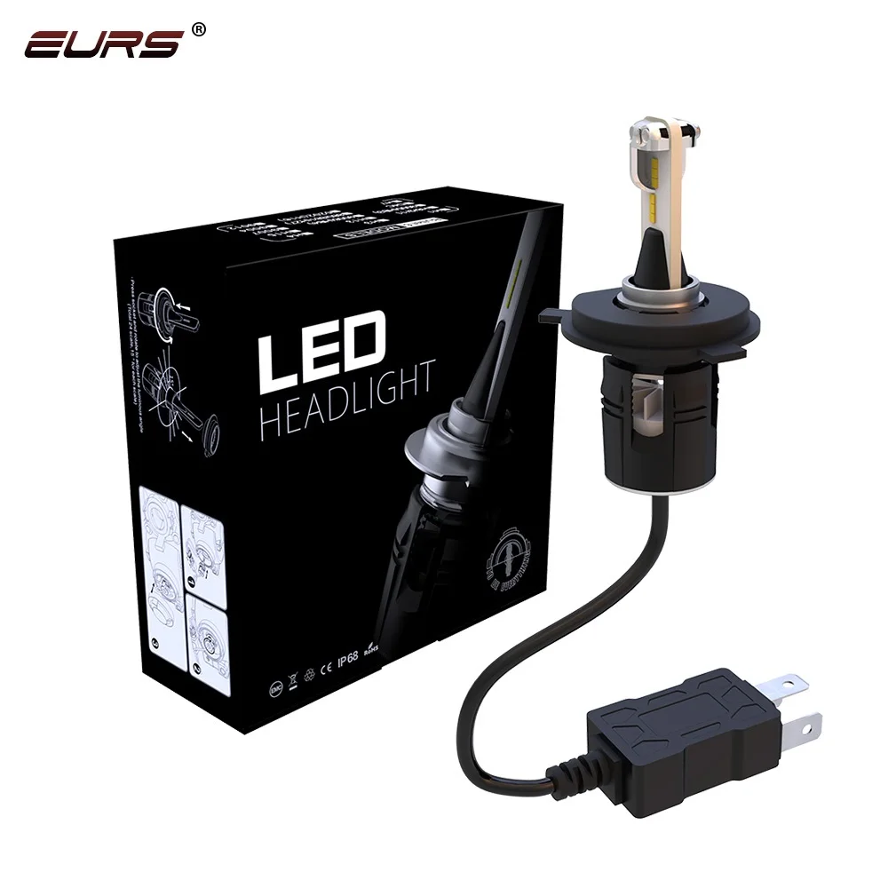 Автопротивотуманные фары EURS лампы H1 H4 H3H8 H9 H11 9005 9006 9012 Bullet B6 светодиодные 60 Вт 8400LM