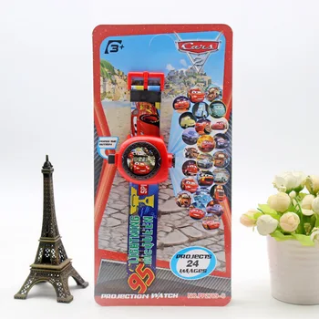 

Action 3D Projection Watch Disney Cartoon Cars Lightning McQueen Disney Princess Snow White Images Clock Watch Toys for Children