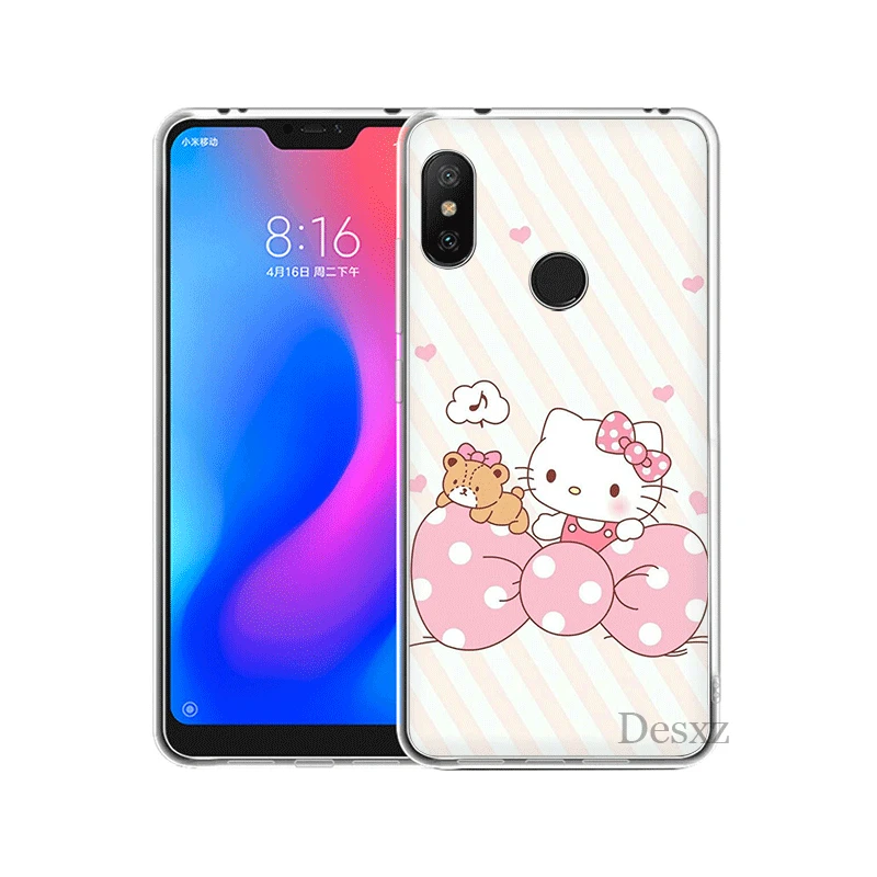 Мобильный чехол для телефона для Xiaomi mi 5 5S 6 mi x 2S 8 A1 A2 5X 6X Lite F1 9 9T MAX 3 A3 Pro CC9 CC9E крышка рисунок «Hello Kitty» милый