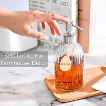

High Quality Large 18oz Manual Soap Dispenser Clear Glass Hand Sanitizer Bottle Containers Press Empty Bottles Bathroom