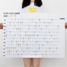 Year Annual Plan Calendar Daily Schedule with Sticker Dots Wall Planner Kawaii Stationery Study Planning Learning for Kids