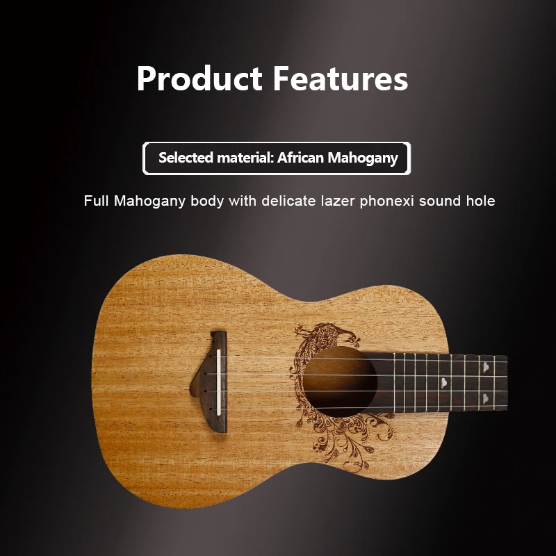 Acouway 2" сопрано 24" концертные Гавайские гитары укулеле УКУ красного дерева Топ Япония углеродная нить 18:1 головка машины Aquila струны optinal аксессуар