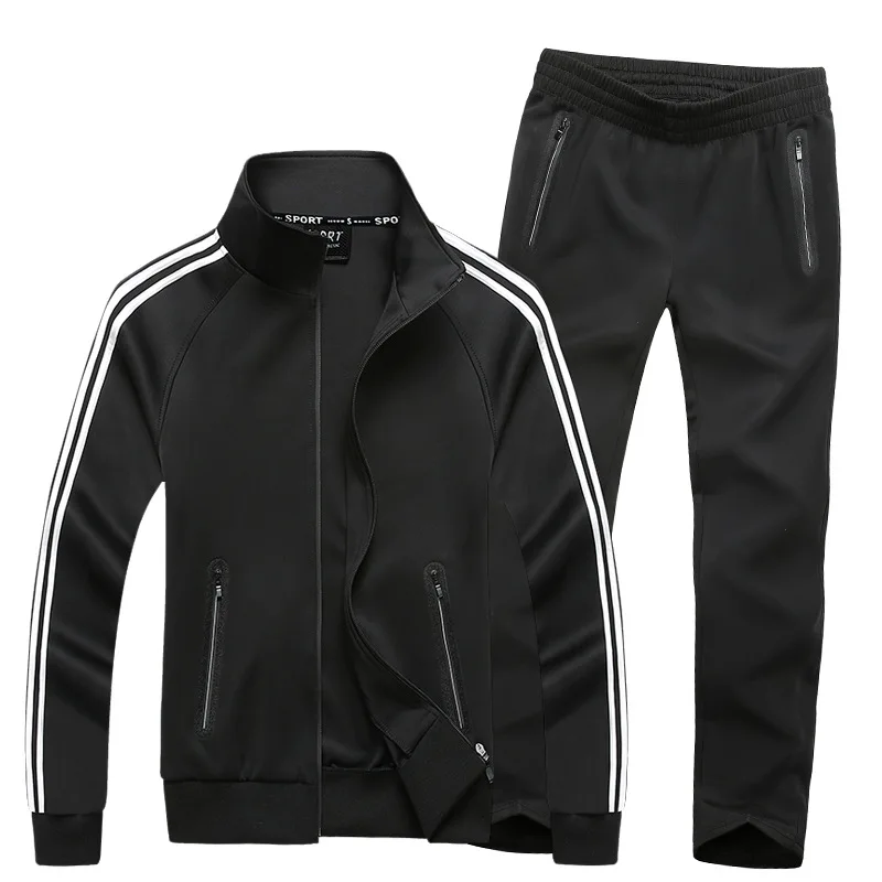 

L-8xl Spring Leisure Sports Suit MEN'S Hoodie Two-Piece Set Simplicity Loose-Fit Plus-sized Large Size Leisure Suit