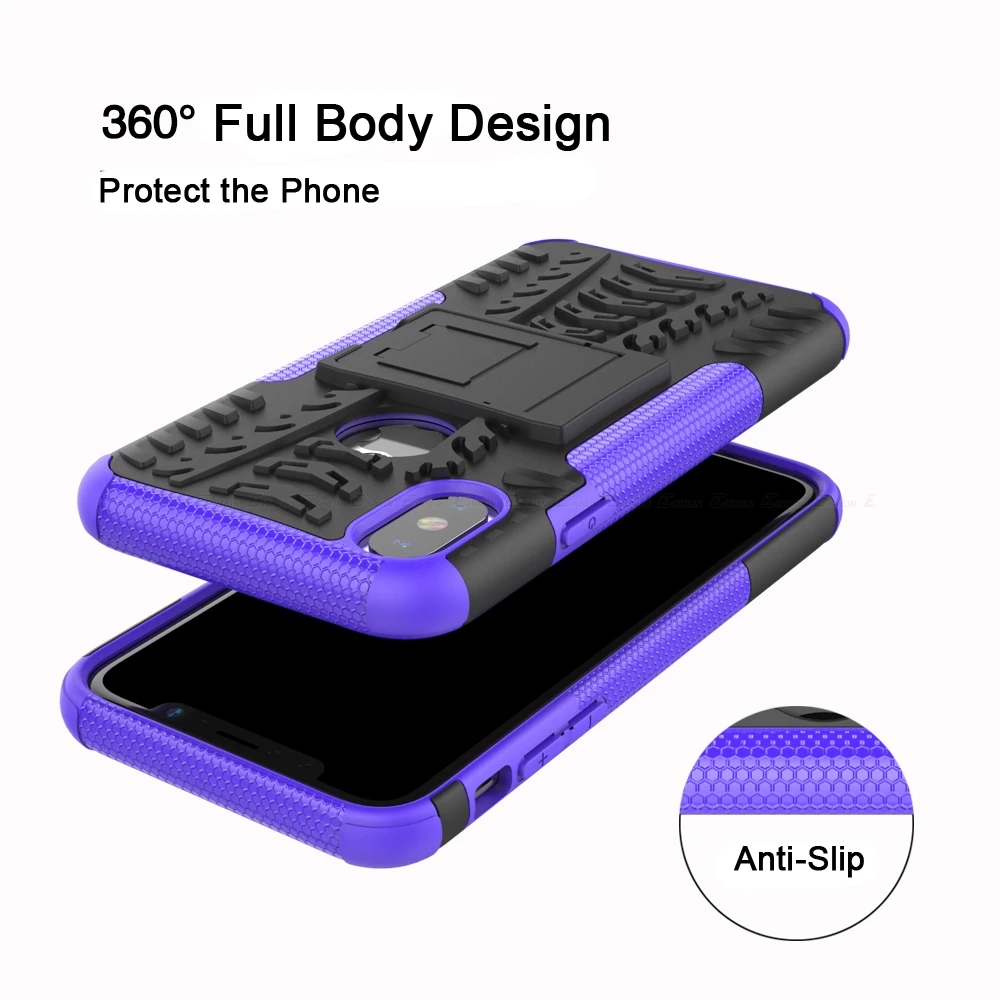 Tough Hard Heavy Cover For iPhone 14 13 11 12 mini Pro XS Max XR X 8 7 Plus SE 2022 2020 Shockproof Hybrid Stand Armor Case