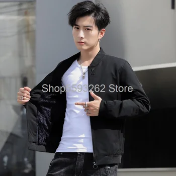 

Men's jacket autumn casual slim jacket men's trend autumn collar handsome jacket