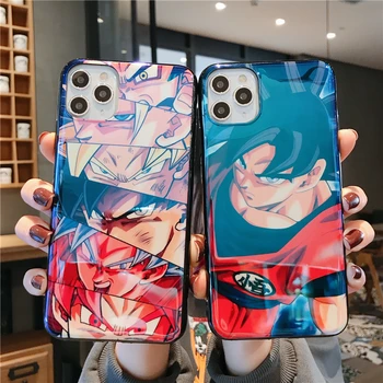 

Luxury Ins Dragon Ball Z Super Son Goku DBZ for iPhone 11 Pro X XR XS MAX 6 6S 7 8 Plus Blue light soft silicon phone coque