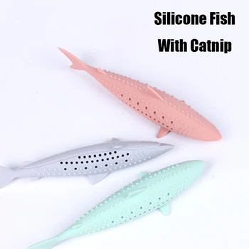 

Silicone Mint Fish Shape Cat Toy Catnip Clean Teeth Toothbrush Interactive Cat Dental Chew Toys Cat Wagging Supplies PetProduct