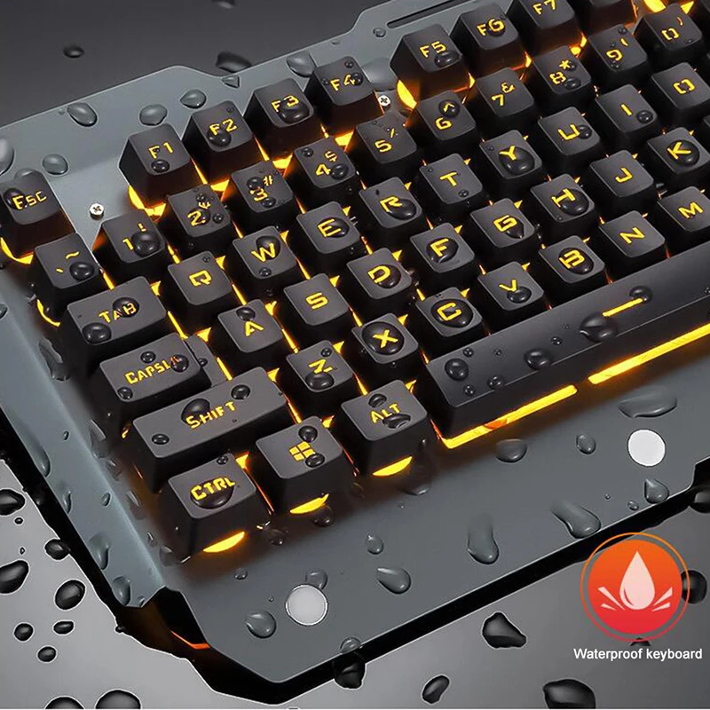 Механическая игровая клавиатура с радужной подсветкой и оптическая мышь игровой