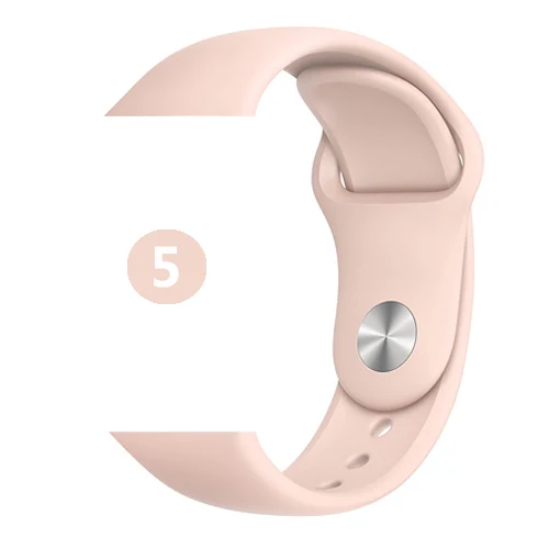 5-Pink Sand Ремешок для Apple watch band 44 мм 40 мм 42 мм 40 мм correa iwatch band 5 4 3 2 спортивный силиконовый ремень браслет Apple watch 4 аксессуары - Цвет ремешка: 5-Pink Sand