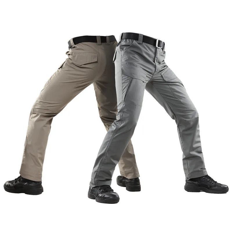 

Outdoor Camping Hiking Hunting Cotton Waterproof Camouflage Overall Pants Men's Combat Cargo Multi Pocket Slim Tactical Trousers
