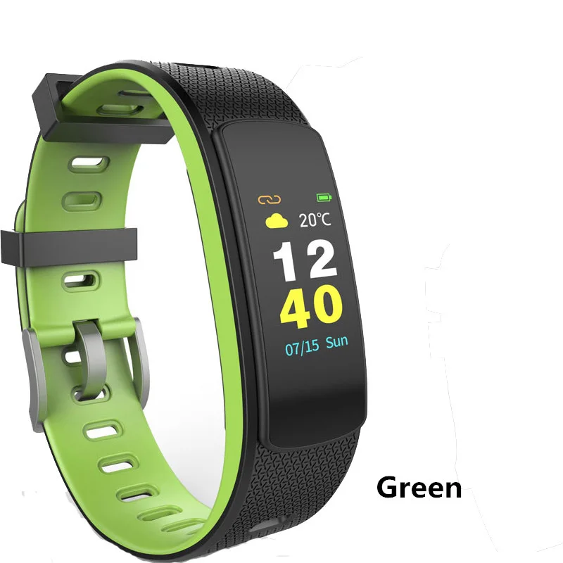 IWOWNFit I6 HR C с цветным экраном монитор сердечного ритма умный браслет с фитнес-трекером спортивный умный Браслет - Цвет: Зеленый