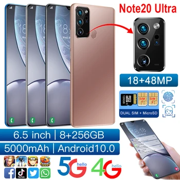 

Note20Ultre Smartphone 6.5Inch Android Snapdragon 855 10 Core 12GB RAM 512GB ROM LED 2020 Global Version 4G5G Mobile Phone Case