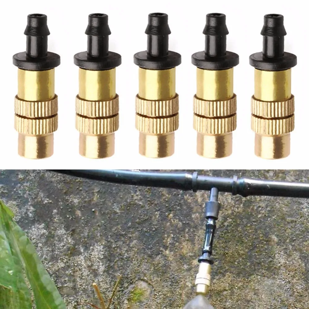 10 pcs Adjustable Misting Nozzle for Gardening Sprinkle Brass Watering Sprinkler Sprayer For Garden