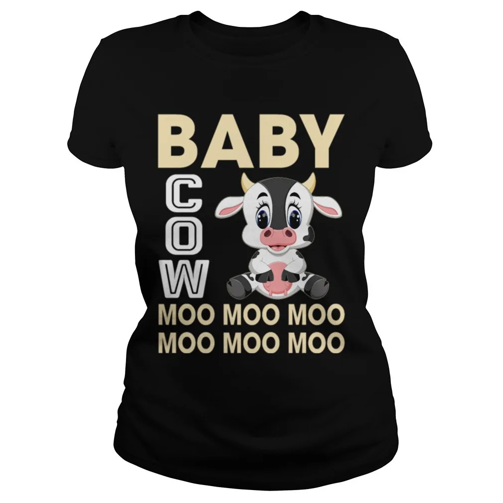Детская корова Moo забавная женская футболка | Женская одежда