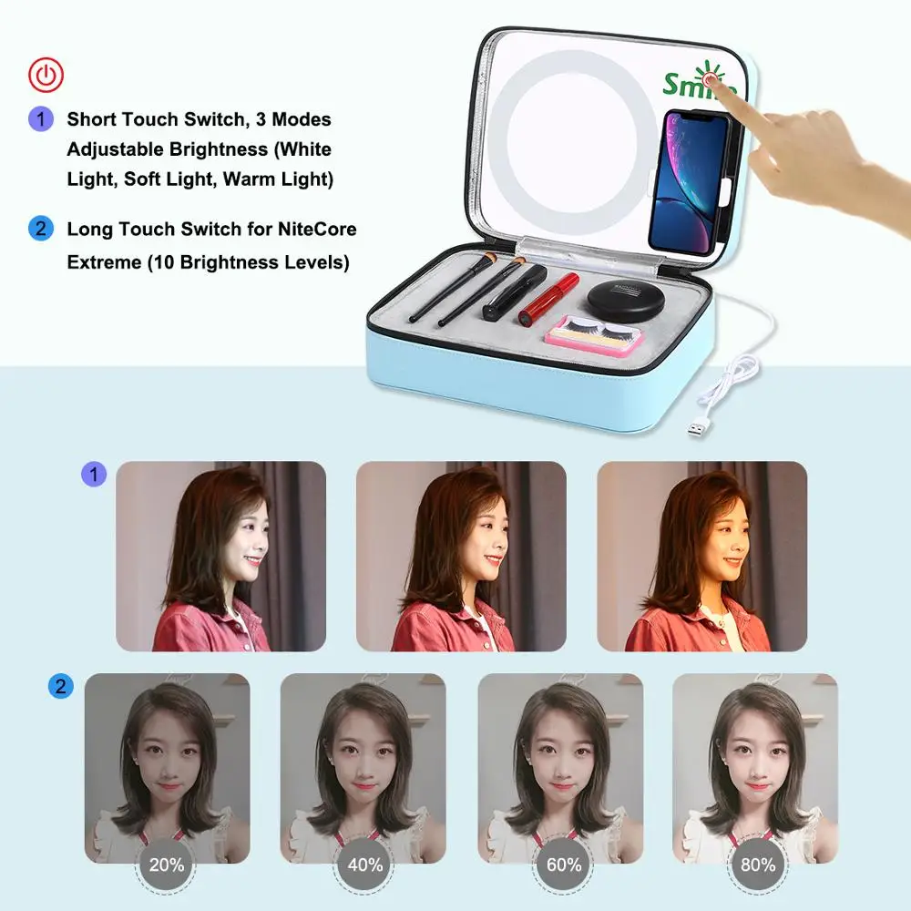 PULUZ Live Broadcast LED Ring Light Makeup Mirror