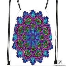Изготовленная на заказ Мандала-буддистская-@ 2 походная сумка на шнурке для мужчин и женщин милый рюкзак для детей(черная спинка) 31x40 см#20180611-03-144