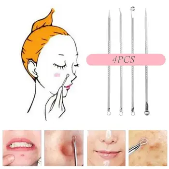 

4Pcs/Set Acne Blackhead Removal Needles Pimple Spot Comedone Extractor Cleanser Face Care Clean Beauty Tools