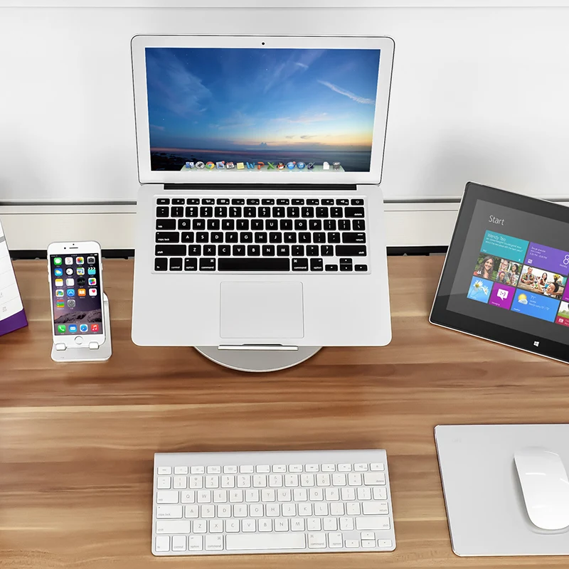 

Aluminum Alloy Laptop Stand Base 360 Rotate Notebook Heighten Cooling Holder Support LFX-ING