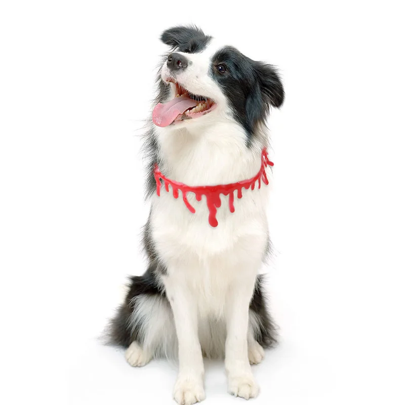Creative Pet Dog Cat Dripping Blood Necklace Jewelry Dog Halloween