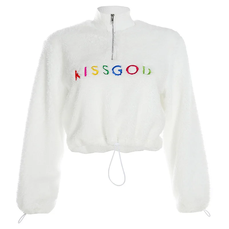 

2019 Winter/Autumn Women Sweatshirt Casual Short Pullovers Long Sleeve O-Neck Streetwear Korean Hoodie Outwear Women Clothing