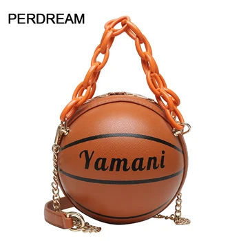 

Bag 2020 new net red football bag personality spoof pink basketball bag female wild ins chain messenger bag