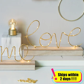 

LOVE Alphabet shaped light string valentines souvenirs room decorations Home decoration accessories Couple Theme Hotel