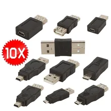 Adaptateur Mini USB OTG 5 broches, 10 pièces, convertisseur mâle-femelle, Gadgets intelligents