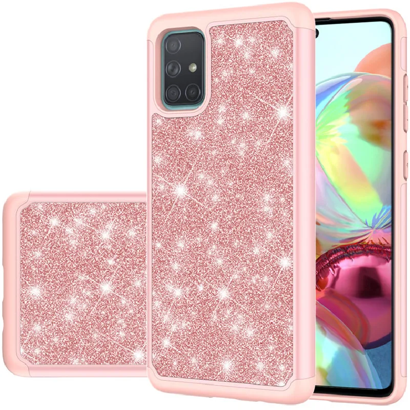 Гибридный армированный блестящий чехол для Samsung Galaxy A51 A71 A01 A21 A11 A20 A10E A50 S7 EDGE S8 S9 S10
