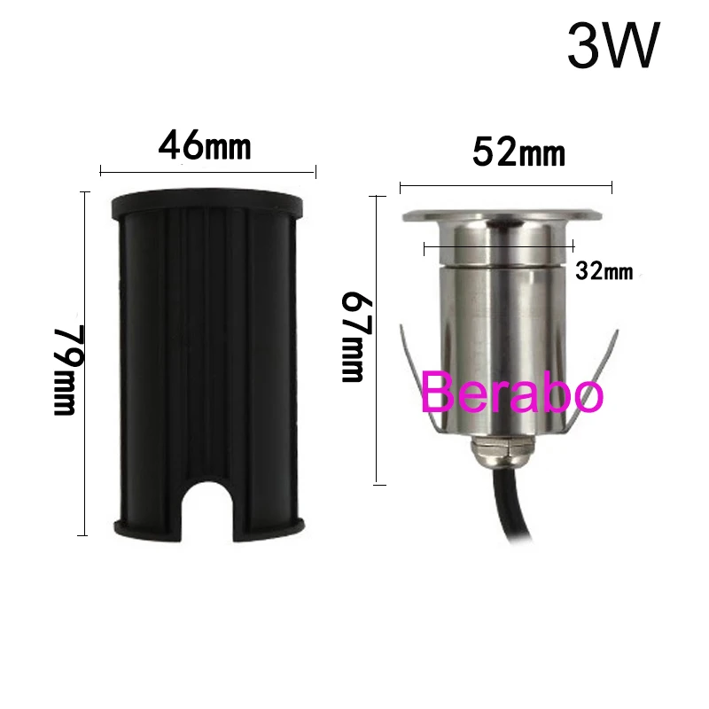 Neue Wasserdichte led licht garten unterirdischen 3W IP68 Outdoor Begraben Garten Pfad Spot Einbau Inground Beleuchtung Wand stainless304 – Detail 7