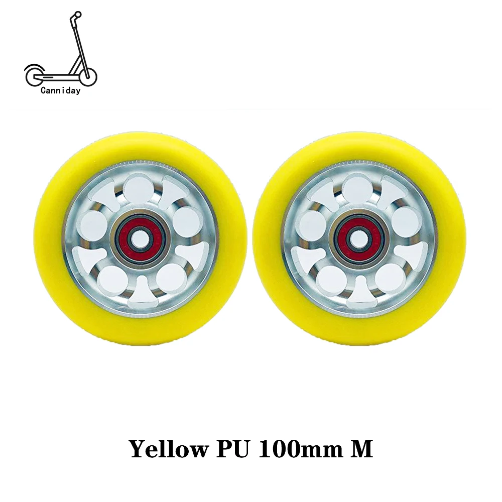 2PCS Freestyle Stunt Scooter 100mm Wheels With High Elastic Wear-resisting PU Alloy Core ABEC-9 bearings 88A Roller Ski Wheels