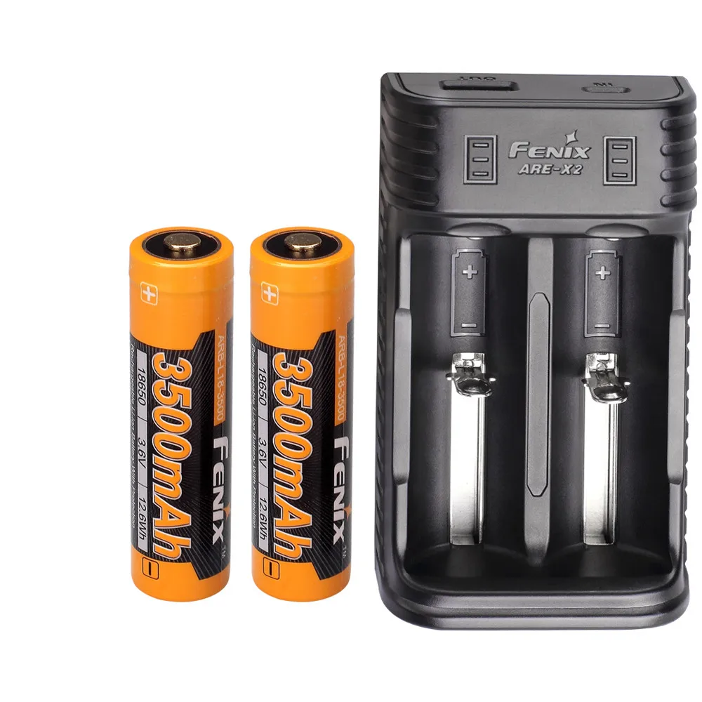 FENIX TK35 UE TK35 Ultimate Edition светодиодный тактический вспышки светильник XHP70 Макс 3200 люмен бросок 300 м зарядка через usb фонарь напольный светильник - Испускаемый цвет: ARB-L18-3500 X2