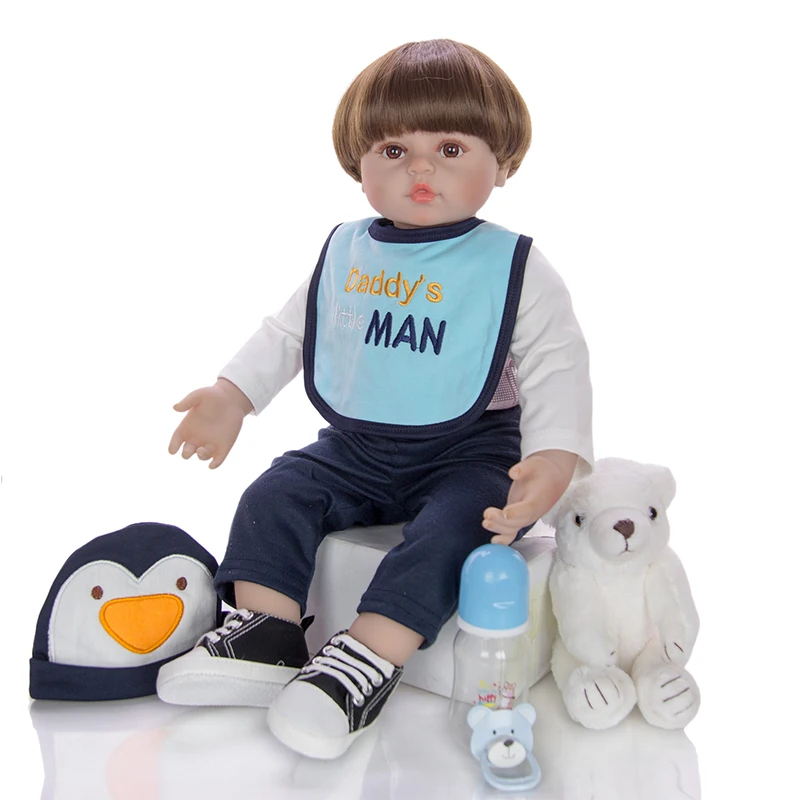 Новорожденный малыш boy60 см мягкий силиконовый bebe Кукла реборн детская игрушка для девочек подарок на день рождения для ребенка перед сном раннее образование