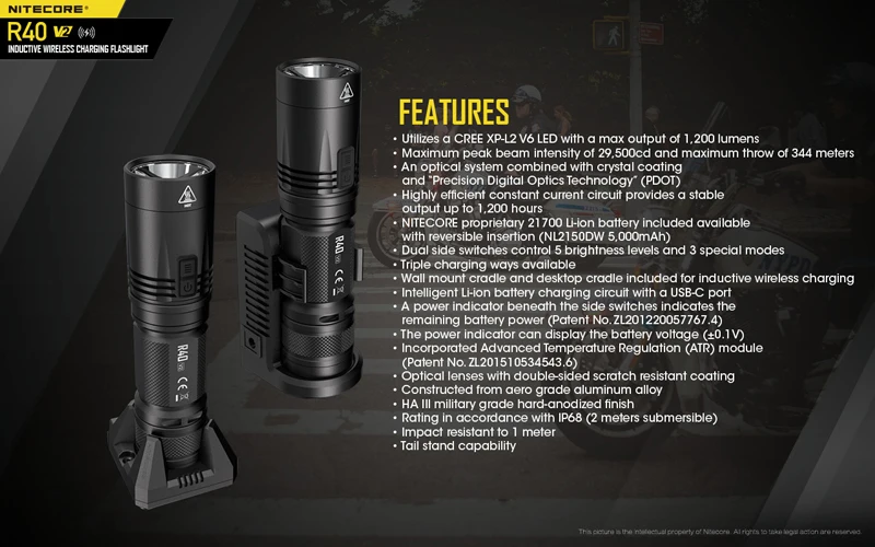 NITECORE R40 V2 Wireless Charging Flashlight (26)