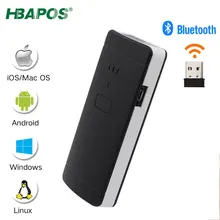 HBAPOS – Mini Scanner de codes à barres 1D 2D, PDF417, connexion USB/Bluetooth/ 2.4G sans fil, pour iPad, iPhone, tablettes Android, PC
