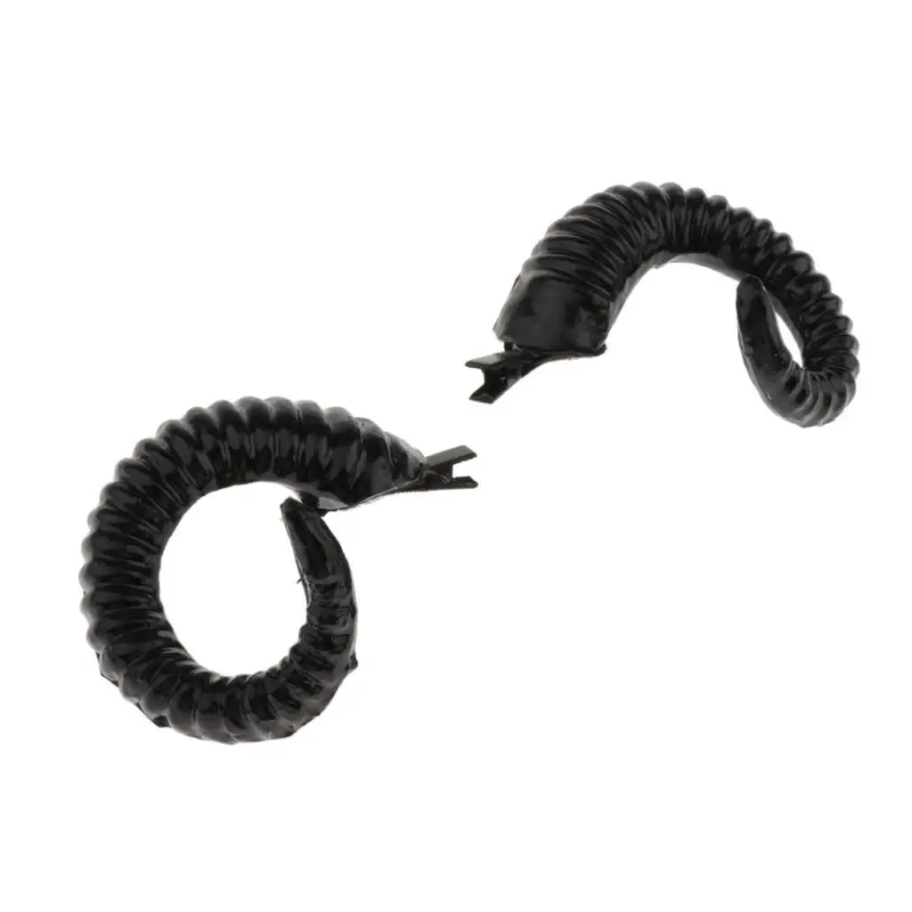 2 Pair  Artificial  Rams Horns Headband Hairpins Evil Devil Sheep Goat Faun Horn Costume