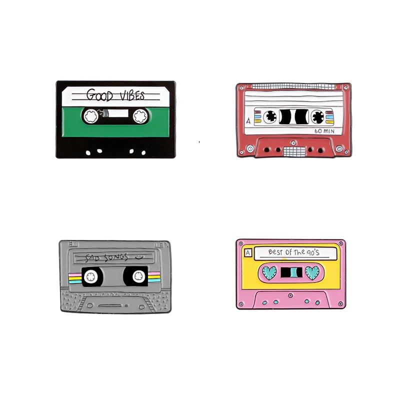 Новая поп цветная музыкальная коллекция Металлическая Булавка С мультяшным диском CD кнопка с буквенным выражением эмалированная продукция Ювелирная брошь подарок